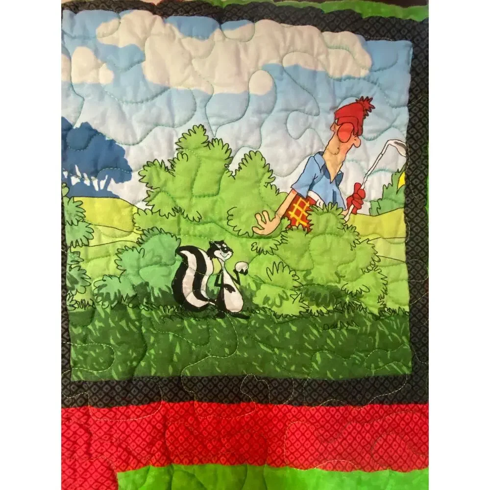 Handmade Quilt Golf Humor Theme Wall Hanging/Lap Quilt 47”x62”